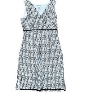 Alexandra Bartlett Vintage Floral Eyelet Dress Black and White Dress Sleeveless